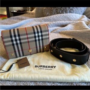 Burberry Neutral Hackberry Vintage Check
Leather Crossbody Bag